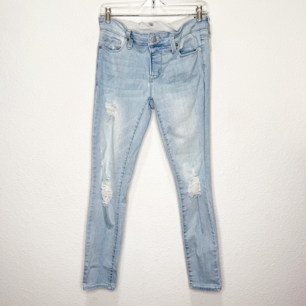 Blanqi Pregnancy Support Skinny Jeans Light Destroy Wash Distressed 6 - Picture 3 of 12